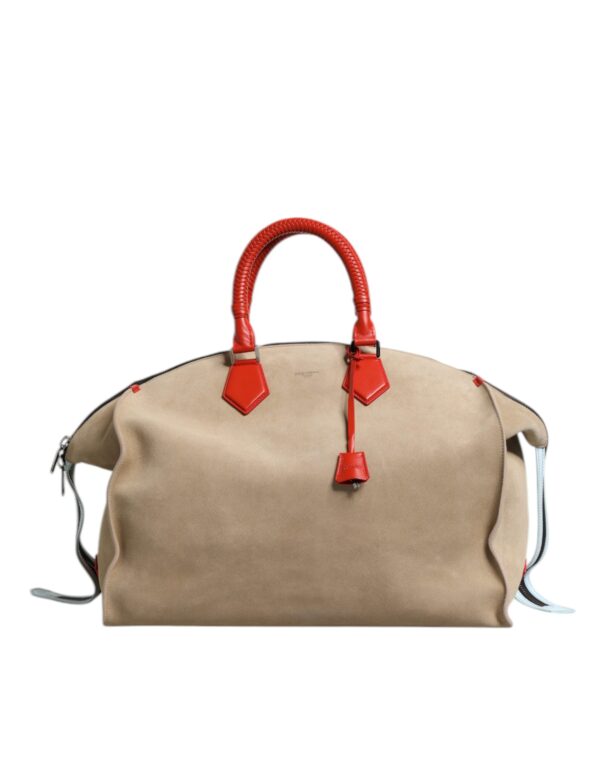 Dolce & Gabbana Beige Wildleder Duffle Bag mit Tragegriff