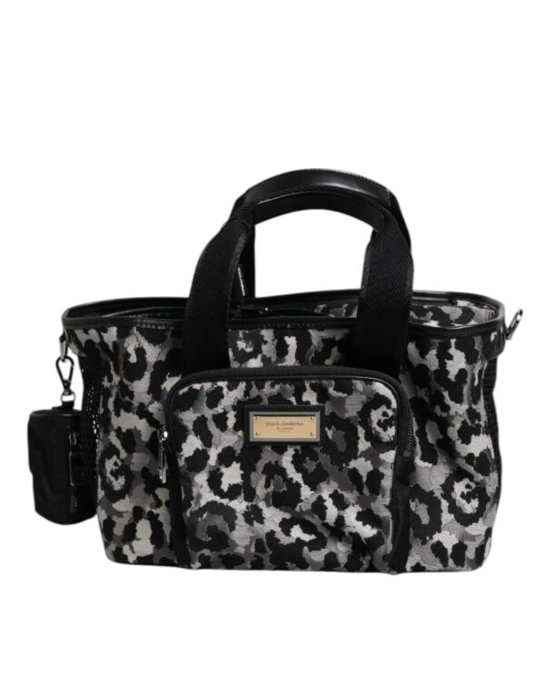 Dolce & Gabbana Multicolor Leopard Print Pet Carry Logo Plaque Tasche
