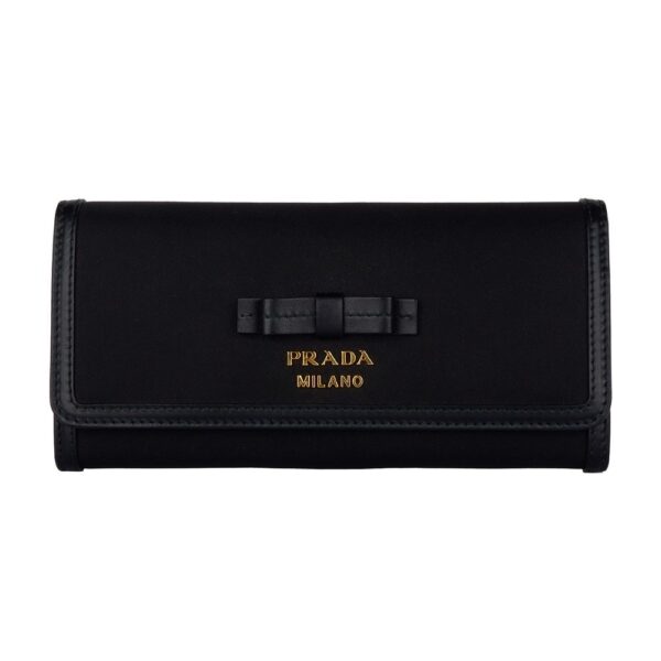Prada Schwarzes Leder Leder Brieftasche