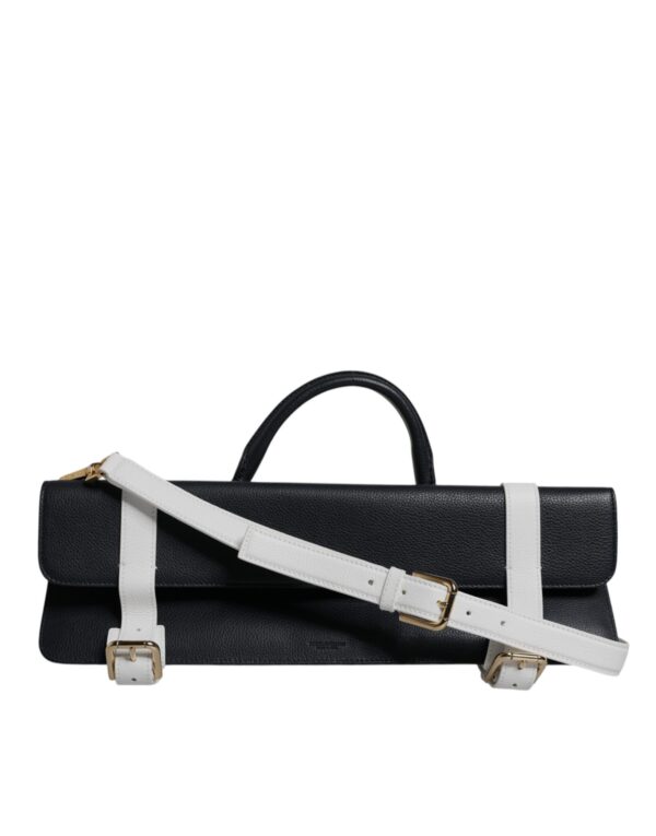 Dolce & Gabbana Blau-Weißes Kalbsleder Crossbody Umhängetasche